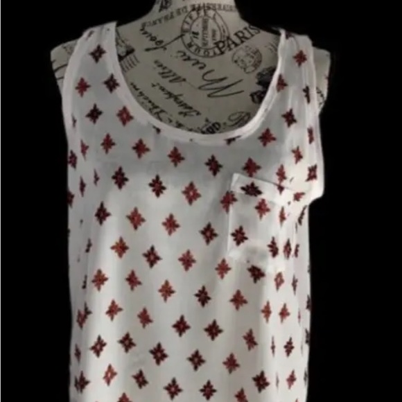 Ann Taylor Loft Semi Sheer Tank Top with pocket 100% Polyester women's MP - Picture 1 of 12
